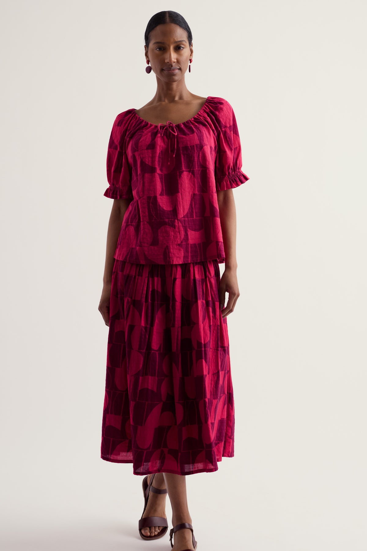 Rosemary A-Line Midi Skirt