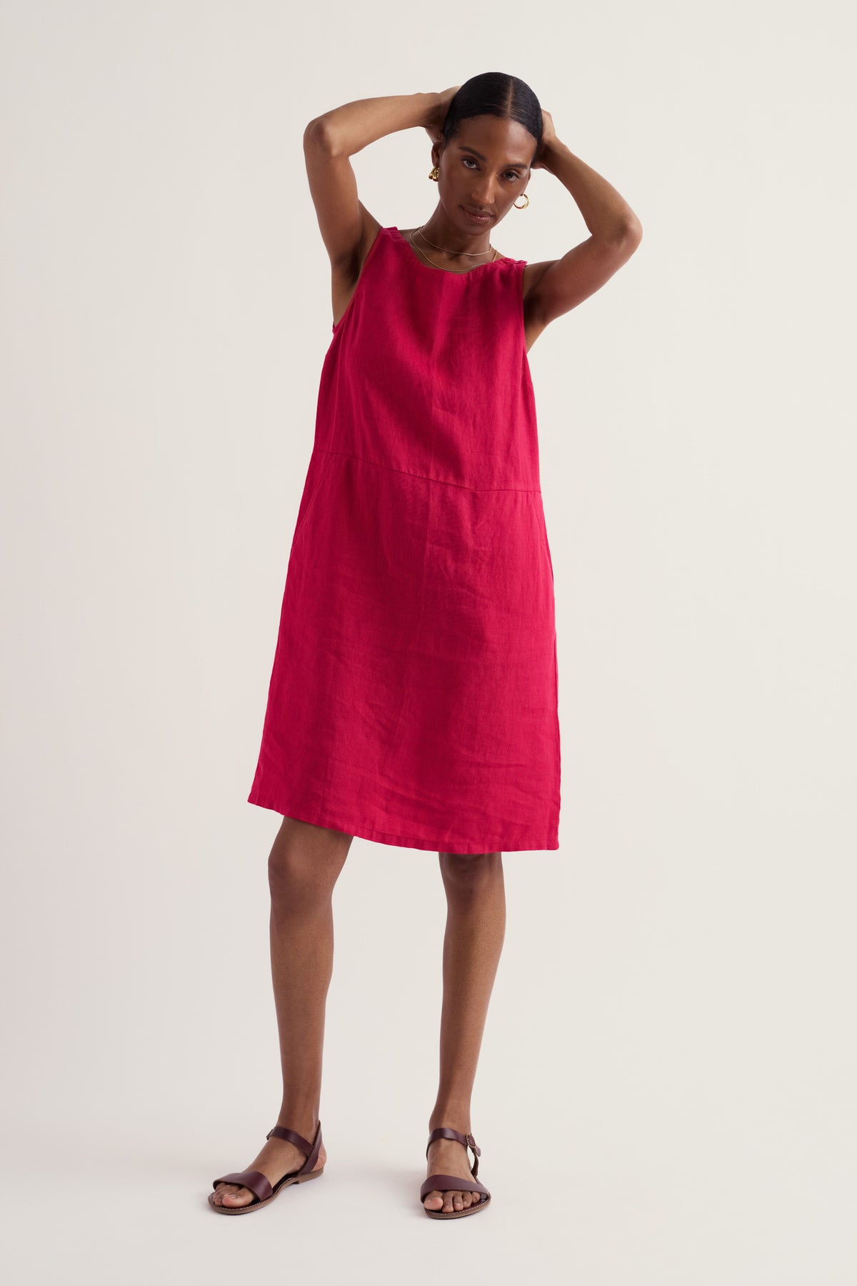 Leinen-Schürzenkleid in Salt Weave