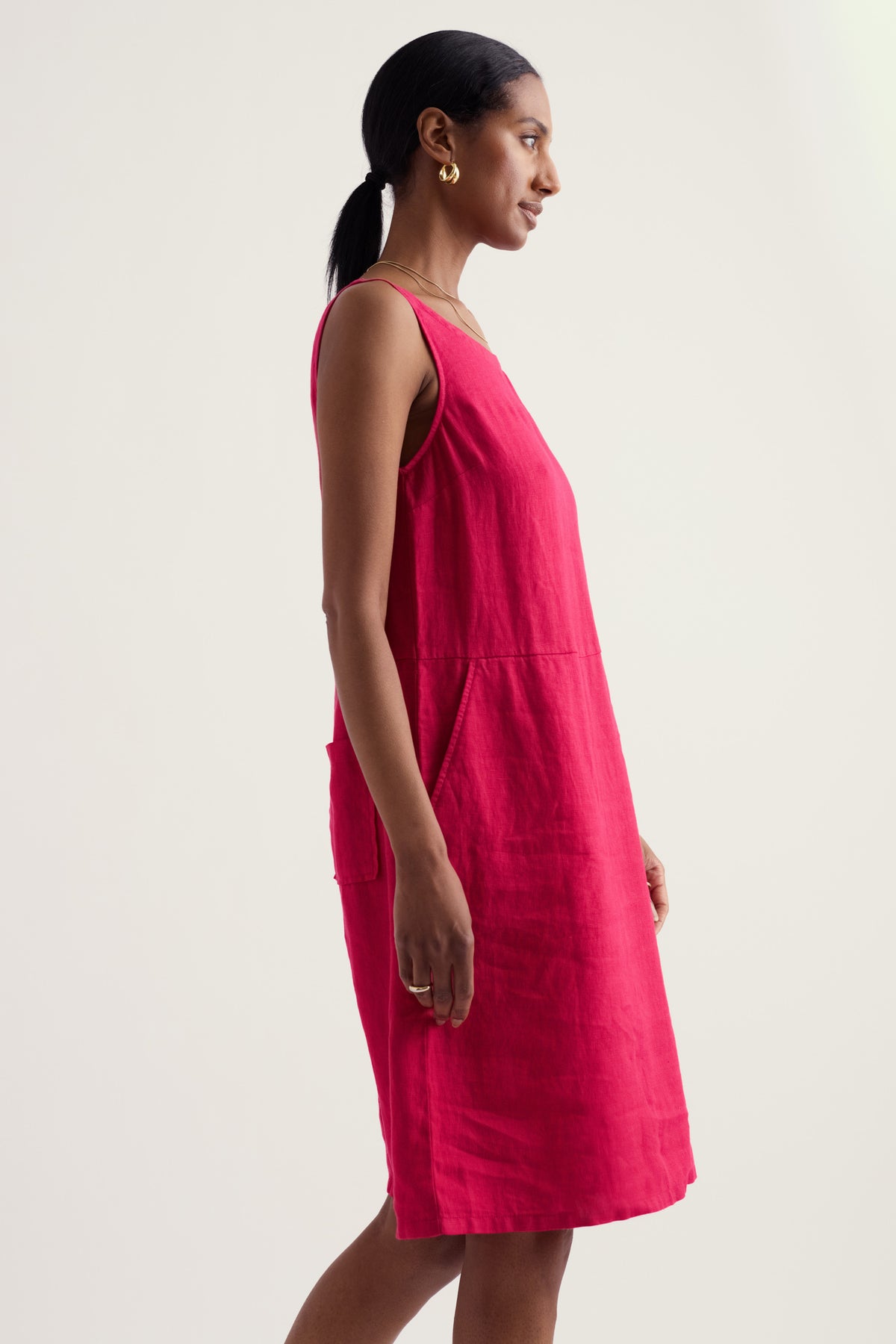 Leinen-Schürzenkleid in Salt Weave