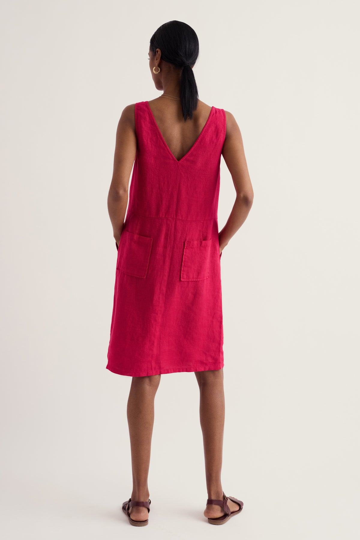 Leinen-Schürzenkleid in Salt Weave