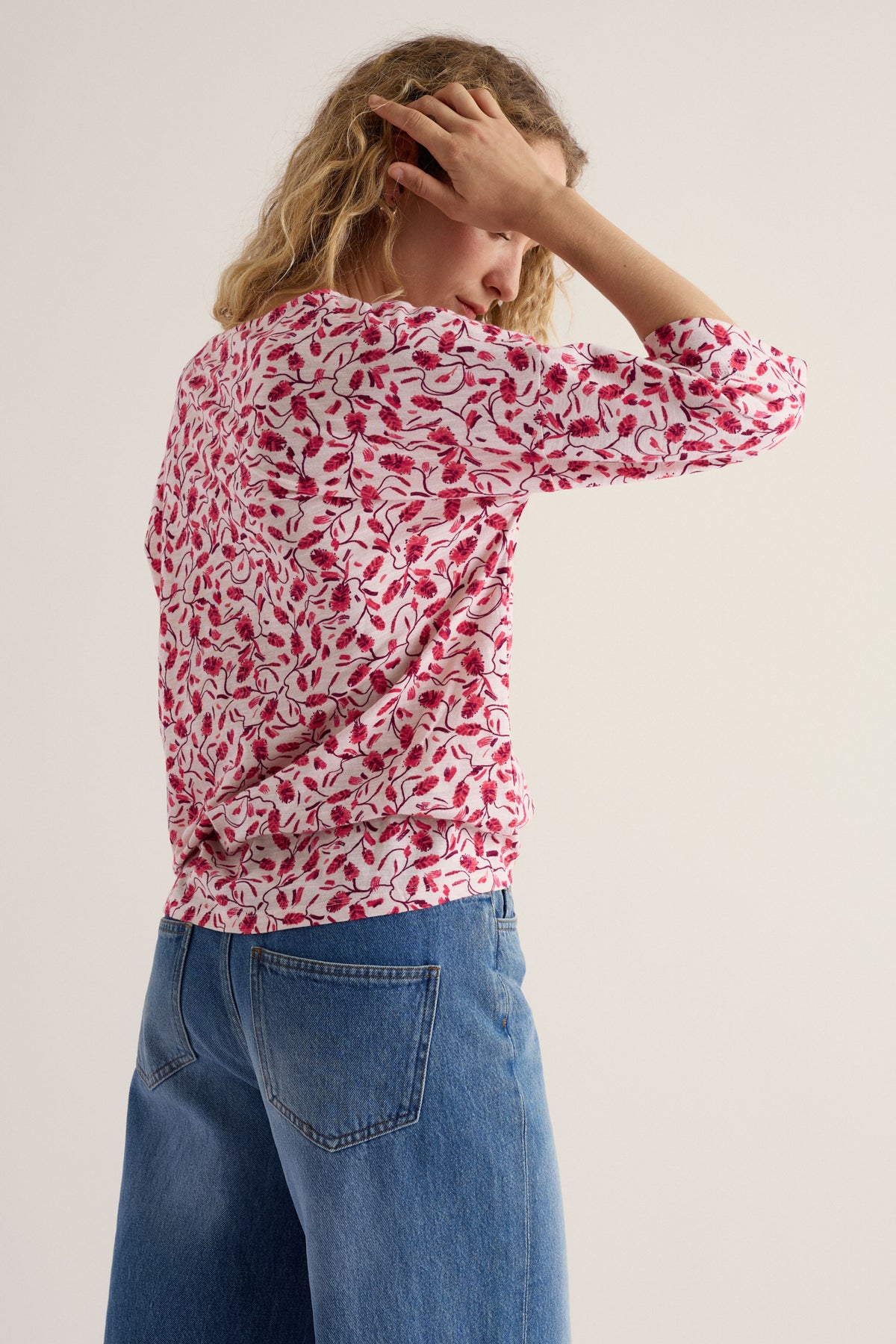Tremayne Quay Print Jersey Top in GOTS Organic Cotton