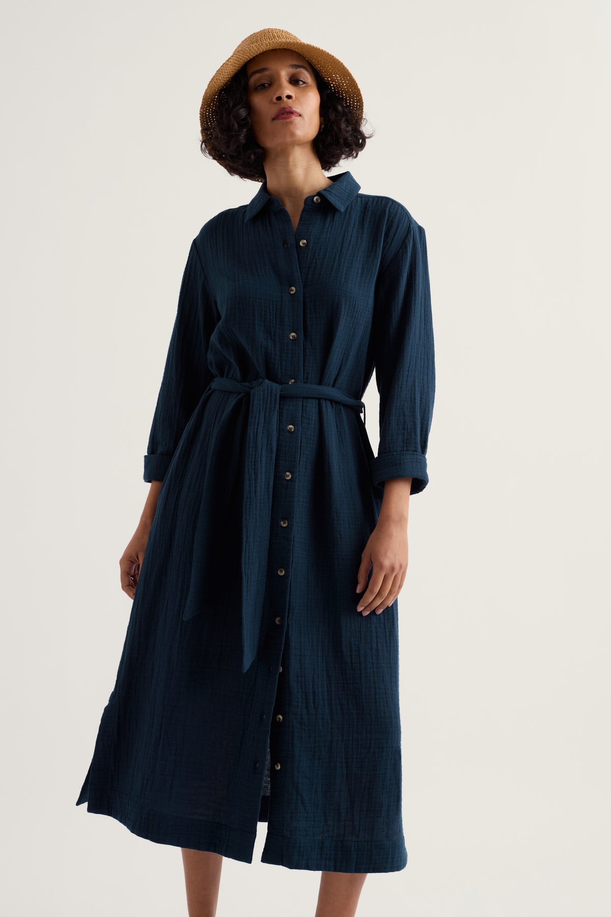 Whitsand Cove Midi-Hemdkleid aus GOTS-zertifizierter Bio-Baumwolle