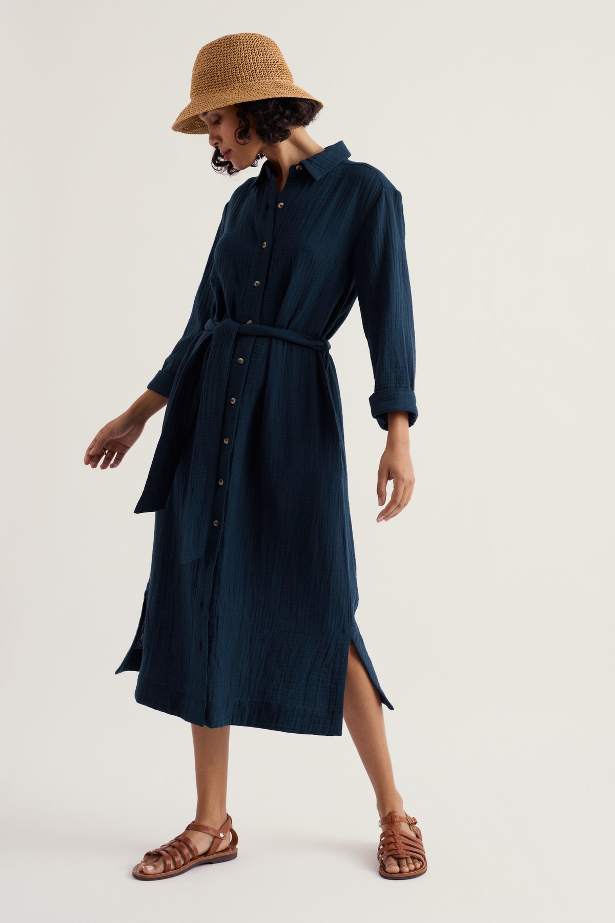 Whitsand Cove Midi-Hemdkleid aus GOTS-zertifizierter Bio-Baumwolle
