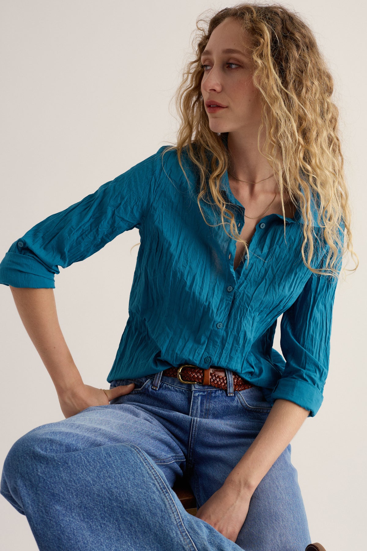 Larissa Hemd aus geknitterter Bio-Baumwolle