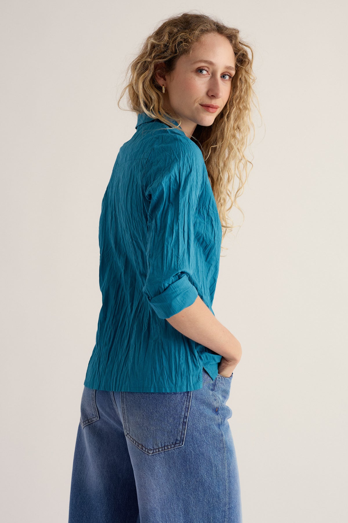 Larissa Hemd aus geknitterter Bio-Baumwolle