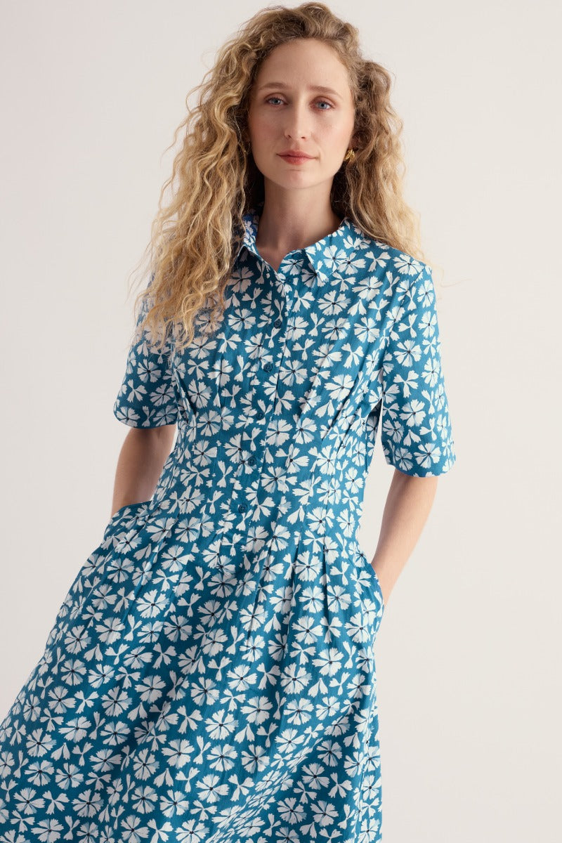 Wild Liquorice Shirt Dress in GOTS-Certified Organic Cotton